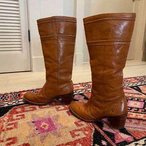 FRYE Women's tall brown leather boots size 8